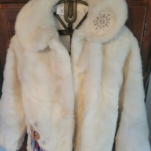 DISNEY FROZEN GIRLS FAUX FUR JACKET